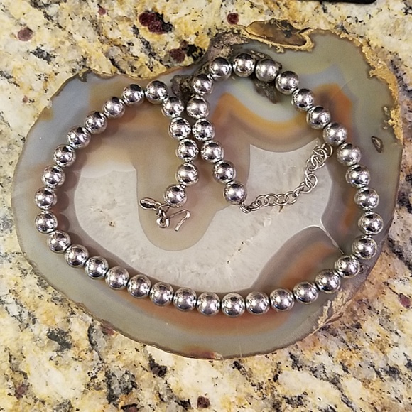Monet Jewelry - Vintage Monet silver tone beaded necklace 12" GUC